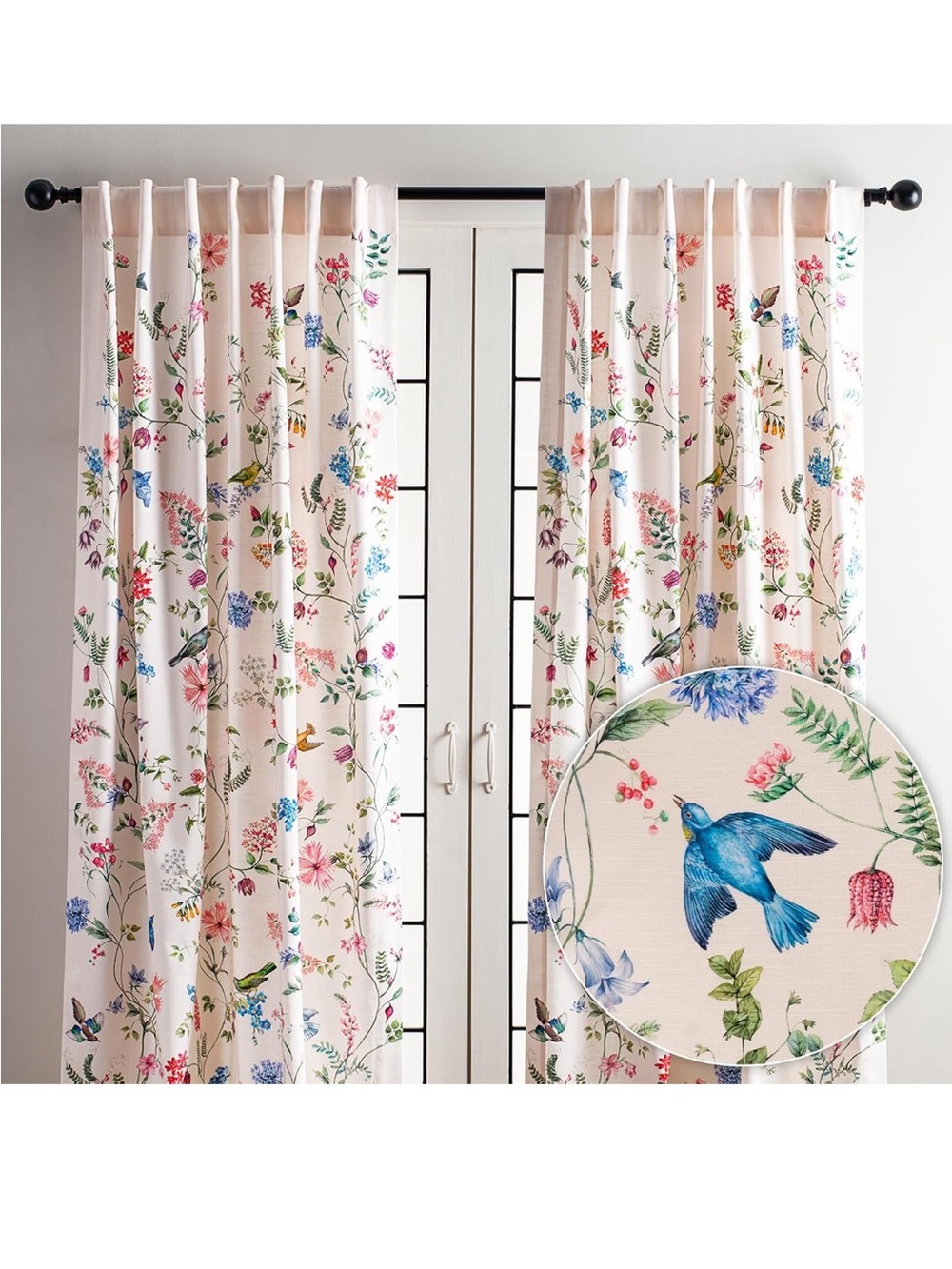 Maison d' Hermine Curtains for Living Room 100% Cotton 50"x84" (Pack of 2)